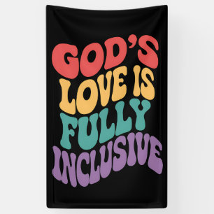 Gods liefde is volledig inclusief Christelijk Jesu Spandoek