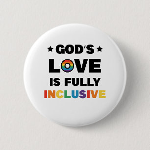 God's Liefde Is Volledig Inclusief Gay LGBT Pride Ronde Button 5,7 Cm