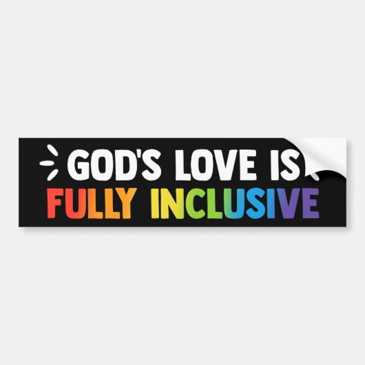 Gods liefde is volledig inclusief LGBTQ homo Chris Bumpersticker (Voorkant)