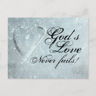 Gods liefde mislukt nooit Valentijnsdag Briefkaart