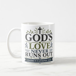 God's Liefde Raakt Nooit Op Dagelijkse Gebedsbunde Koffiemok