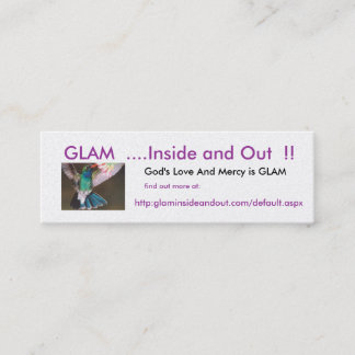 God's Love and Mercy is GLAM-kaart Mini Visitekaartje