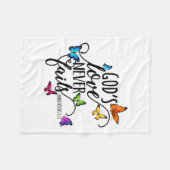 God's Love Never Fails - Butterfly Art - Religious Fleece Deken (Voorkant (Horizontaal))