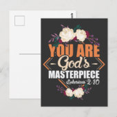 Gods Masterstuk Ephesians 2:10 Bijbelverse Briefkaart (Voorkant / Achterkant)