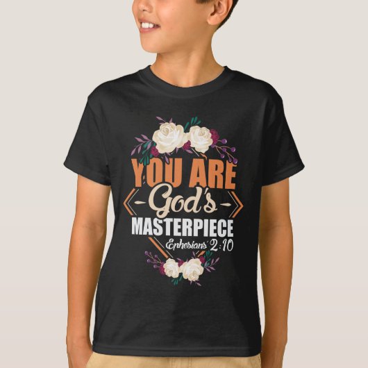 Gods Masterstuk Ephesians 2:10 Bijbelverse T-shirt (Voorkant)