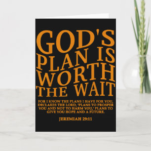 Gods plan is het wachten waard christelijk Jezus G Kaart