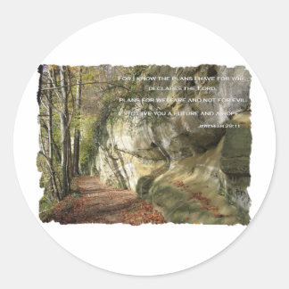 Gods plan om u Jeremia te bloeien 29:11 Ronde Sticker