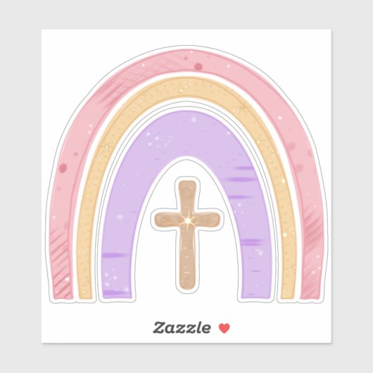 Gods Promise Rainbow en Cross | Sticker (Vel)