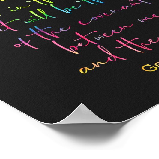 Gods Regenboog Genesis 9 Christelijke Bijbeltekst Poster (Hoek)