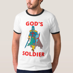 Gods soldaat in de armen Mannen Ringer T-shirt