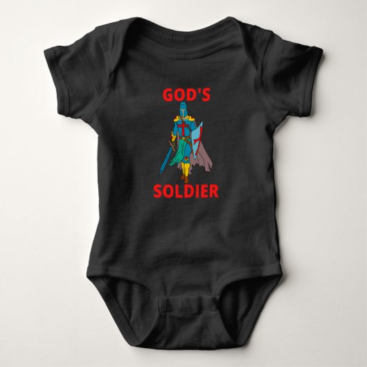 Gods soldaat in wapens Unisex Romper (Voorkant)