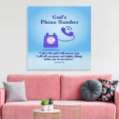 Gods telefoonnummer Jeremia 33:3 Canvas Afdruk (Insitu (Woonkamer))