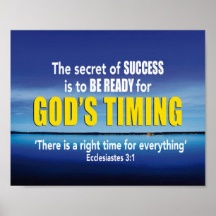 GOD'S TIMING Secret of Success Christelijk Poster