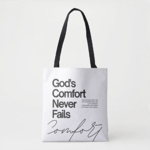God's troost faalt nooit minimalistische stijl draagtas