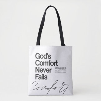 God's troost faalt nooit minimalistische stijl draagtas