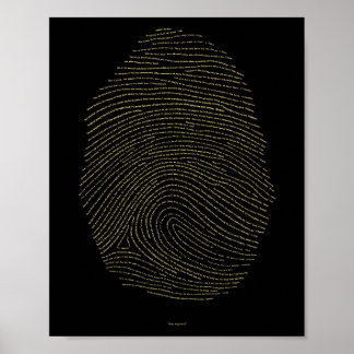 Gods vingerafdruk - Goud op zwart Poster