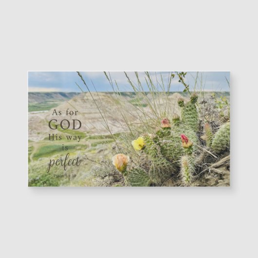 God's Way is Perfect Cactus Flower Photo Magnet (Voorkant)