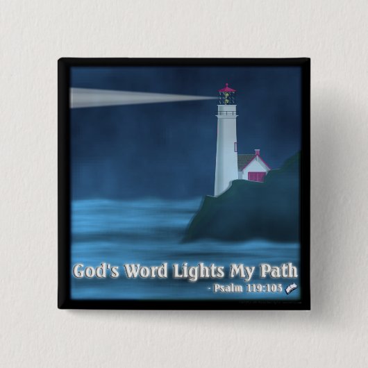 God's Word licht mijn pad - Psalm 119:105 - Button (Voorkant)