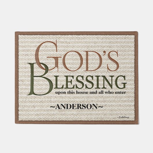 Gods zegen: Aangepast Victoriaans Deurmat (Voorkant)