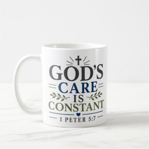 God's Zorg Is Constant - Minimalistisch Christelij Koffiemok
