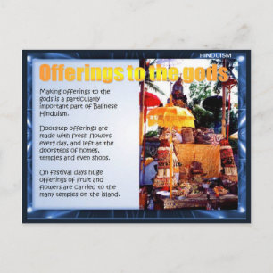 Godsdienst, Balinees dienstenaanbod aan de goden Briefkaart
