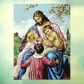 Godsdienstelijk afbeelding van Jezus en Kinderen Raamsticker (Vel 3)