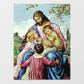 Godsdienstelijk afbeelding van Jezus en Kinderen Raamsticker (Vel)