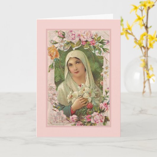 Godsdienstige Gezegende Maagd Maria Bloemen  Kaart (Gele Bloem)