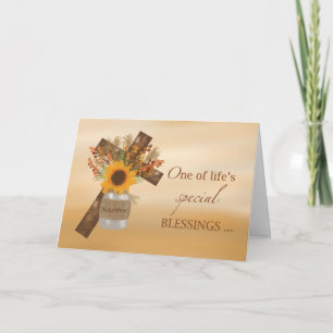 Godsdienstige zegen aan de buurman bij de Thanksgi Kaart