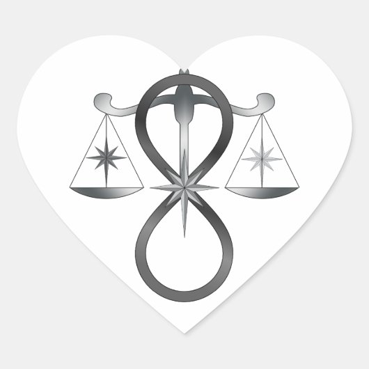 Godsdienstsymbool Pagan Monochrome Hart Sticker (Voorkant)