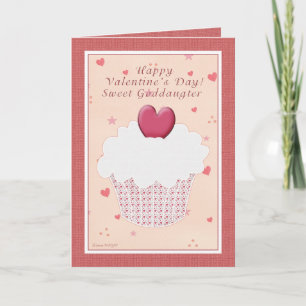 Godsdochter Happy Valentine's Day - Cupcake Feestdagen Kaart