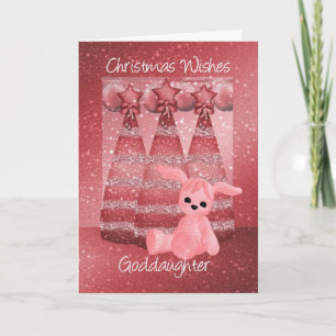 Godsdochter Sparkle Christmas Wenskaart Dusky Feestdagen Kaart