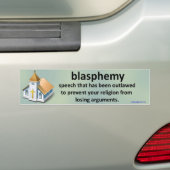 godslastering... bumpersticker (Op auto)