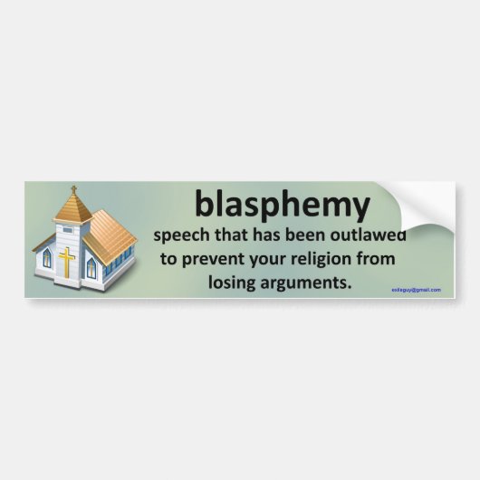 godslastering... bumpersticker (Voorkant)