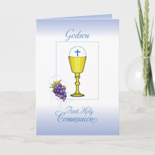 Godson First Commune, Chalice with Host & Grapes Kaart (Voorkant)