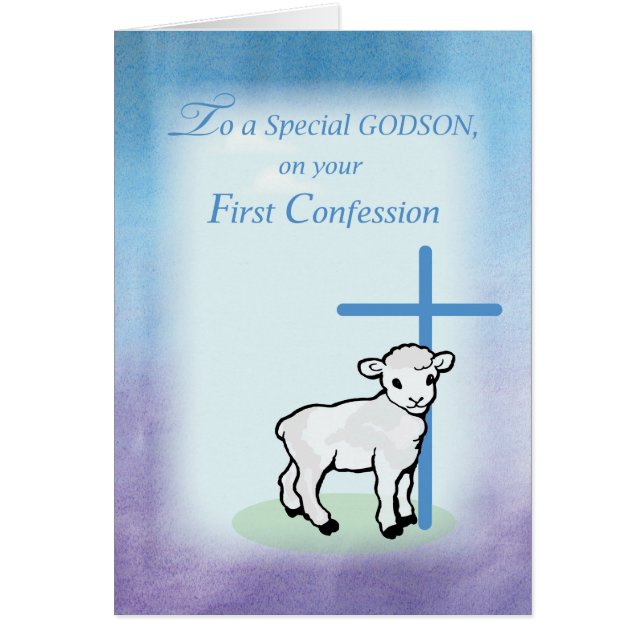 Godson First Confession with Lamb and Cross (Voorkant)