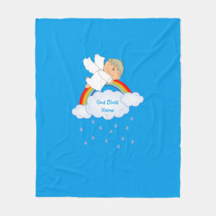 Godson Geschenk Schattig Engel Regenboog Persoonli Fleece Deken