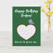 Godson Golf Sports Heart Birthday Kaart (Gele Bloem)