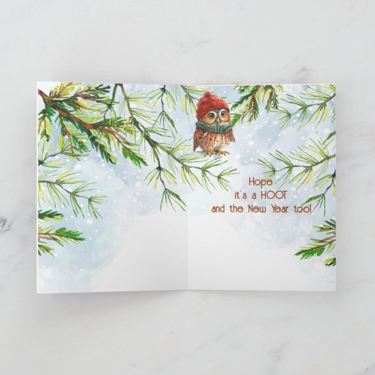 Godson Kerst Uil Dier Wildlife Natuur Kaart (Binnen)