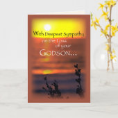 Godson, sympathie, zonsondergang kaart (Gele Bloem)