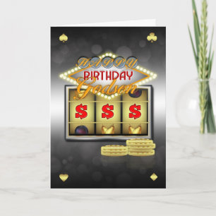 Godson Verjaardag Wenskaart met Slots en Munten Kaart