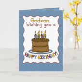 Godson verjaardagstaart kaart (Gele Bloem)