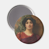 Godward Contemplation CC0627 Round Art Magnet Magneet (Voorkant / Achterkant)