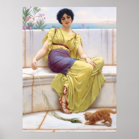 Godward Idleness klassiek schilderij Poster (Voorkant)