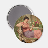 Godward L'époque du rose CC0628 Round Art Magnet (Recto/Verso)