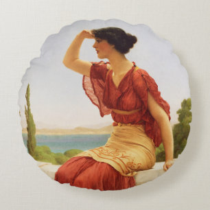 Godward the Signal Beauful Woman Portret Art Rond Kussen