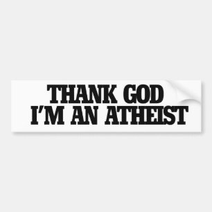 Godzijdank ben ik atheïst bumpersticker