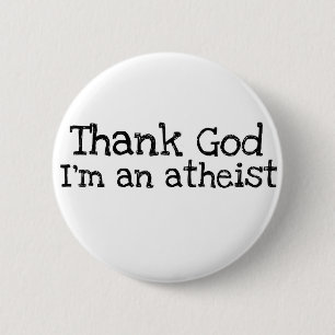 Godzijdank ben ik atheïst ronde button 5,7 cm