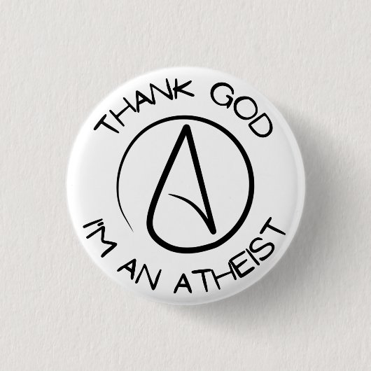 Godzijdank ben ik een Atheïstische Button (Voorkant)