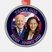 Godzijdank Biden en Harris Verkiezing 2020 Keepsak Metalen Ornament (Voorkant)